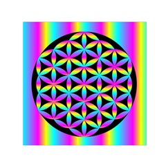 Flower Of Life Gradient Fill Black Circle Plain Small Satin Scarf (square) by Simbadda