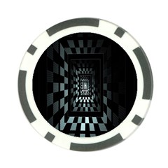 Optical Illusion Square Abstract Geometry Poker Chip Card Guard by Simbadda