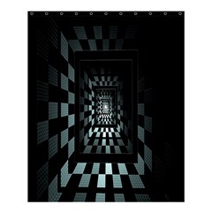 Optical Illusion Square Abstract Geometry Shower Curtain 60  X 72  (medium)  by Simbadda