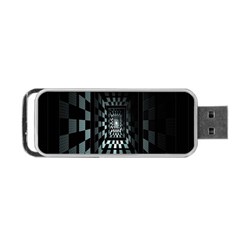 Optical Illusion Square Abstract Geometry Portable Usb Flash (two Sides) by Simbadda