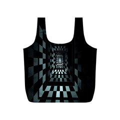 Optical Illusion Square Abstract Geometry Full Print Recycle Bags (s)  by Simbadda