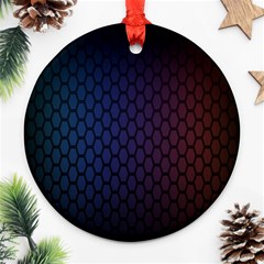 Hexagon Colorful Pattern Gradient Honeycombs Ornament (round) by Simbadda