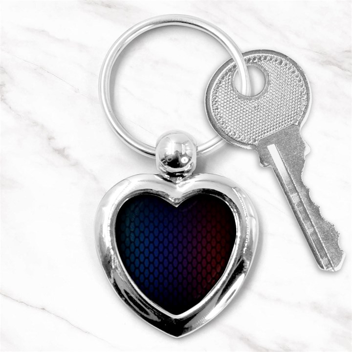 Hexagon Colorful Pattern Gradient Honeycombs Key Chains (Heart) 