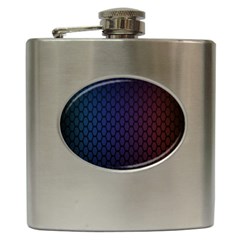 Hexagon Colorful Pattern Gradient Honeycombs Hip Flask (6 Oz) by Simbadda