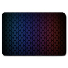 Hexagon Colorful Pattern Gradient Honeycombs Large Doormat  by Simbadda