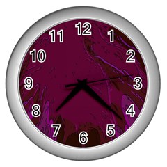 Abstract Purple Pattern Wall Clocks (silver)  by Simbadda