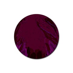 Abstract Purple Pattern Rubber Coaster (round)  by Simbadda