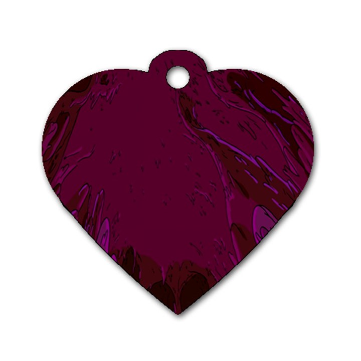 Abstract Purple Pattern Dog Tag Heart (One Side)