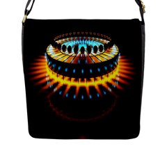 Abstract Led Lights Flap Messenger Bag (l)  by Simbadda