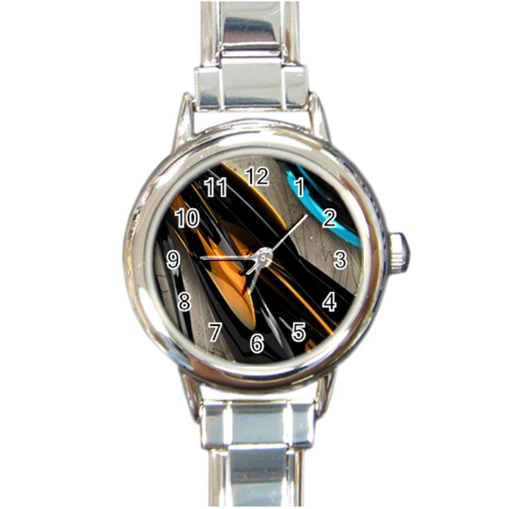 Abstract 3d Round Italian Charm Watch