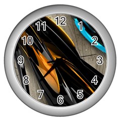 Abstract 3d Wall Clocks (silver)  by Simbadda