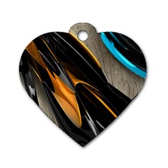 Abstract 3d Dog Tag Heart (Two Sides)