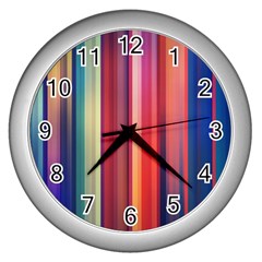 Texture Lines Vertical Lines Wall Clocks (Silver) 