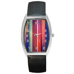 Texture Lines Vertical Lines Barrel Style Metal Watch by Simbadda