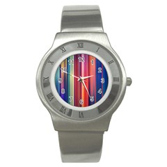 Texture Lines Vertical Lines Stainless Steel Watch