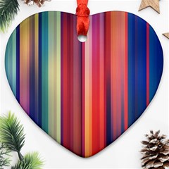 Texture Lines Vertical Lines Heart Ornament (Two Sides)