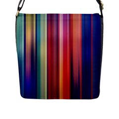 Texture Lines Vertical Lines Flap Messenger Bag (L) 