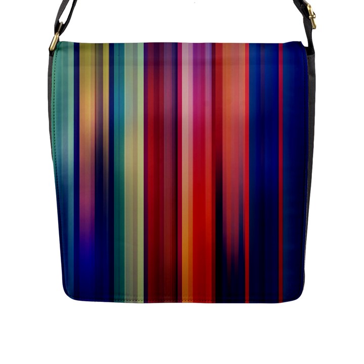 Texture Lines Vertical Lines Flap Messenger Bag (L) 