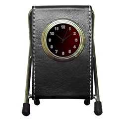 Abstract Dark Simple Red Pen Holder Desk Clocks by Simbadda