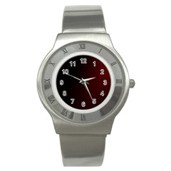 Abstract Dark Simple Red Stainless Steel Watch by Simbadda