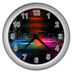 Abstract Binary Wall Clocks (silver)  by Simbadda