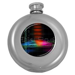 Abstract Binary Round Hip Flask (5 Oz) by Simbadda