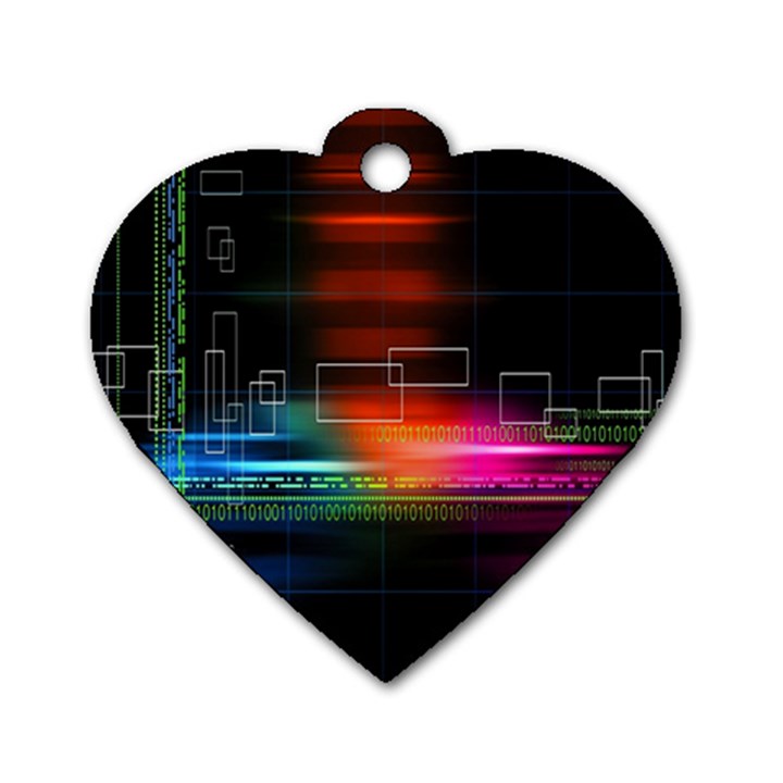 Abstract Binary Dog Tag Heart (Two Sides)