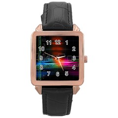 Abstract Binary Rose Gold Leather Watch  by Simbadda