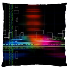 Abstract Binary Large Flano Cushion Case (one Side) by Simbadda