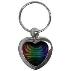 Abstract Multicolor Rainbows Circles Key Chains (heart)  by Simbadda