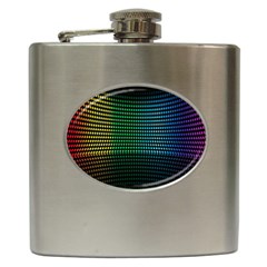 Abstract Multicolor Rainbows Circles Hip Flask (6 Oz) by Simbadda