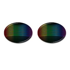 Abstract Multicolor Rainbows Circles Cufflinks (oval) by Simbadda