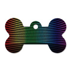 Abstract Multicolor Rainbows Circles Dog Tag Bone (two Sides) by Simbadda