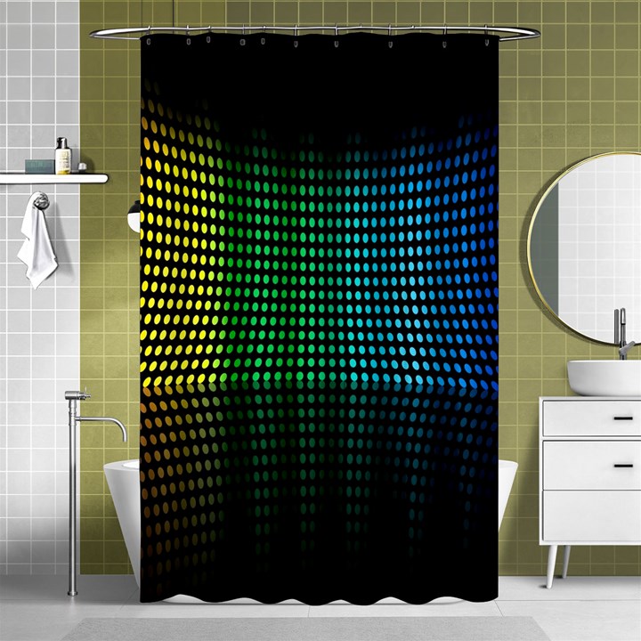 Abstract Multicolor Rainbows Circles Shower Curtain 48  x 72  (Small) 