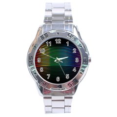 Abstract Multicolor Rainbows Circles Stainless Steel Analogue Watch by Simbadda