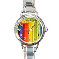 Abstract Minimalism Architecture Round Italian Charm Watch by Simbadda