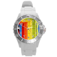 Abstract Minimalism Architecture Round Plastic Sport Watch (l) by Simbadda