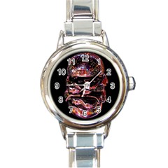 Hamburgers Digital Art Colorful Round Italian Charm Watch by Simbadda