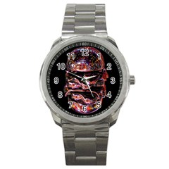 Hamburgers Digital Art Colorful Sport Metal Watch by Simbadda