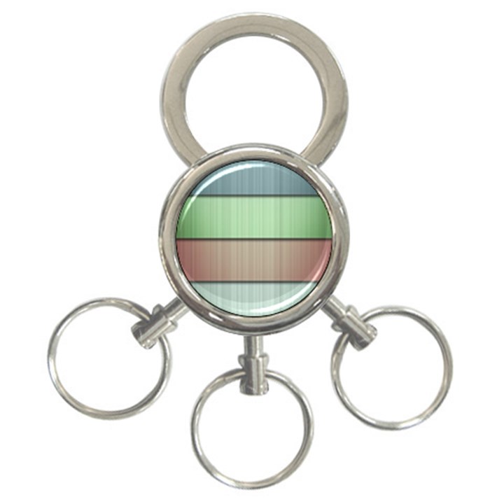 Lines Stripes Texture Colorful 3-Ring Key Chains