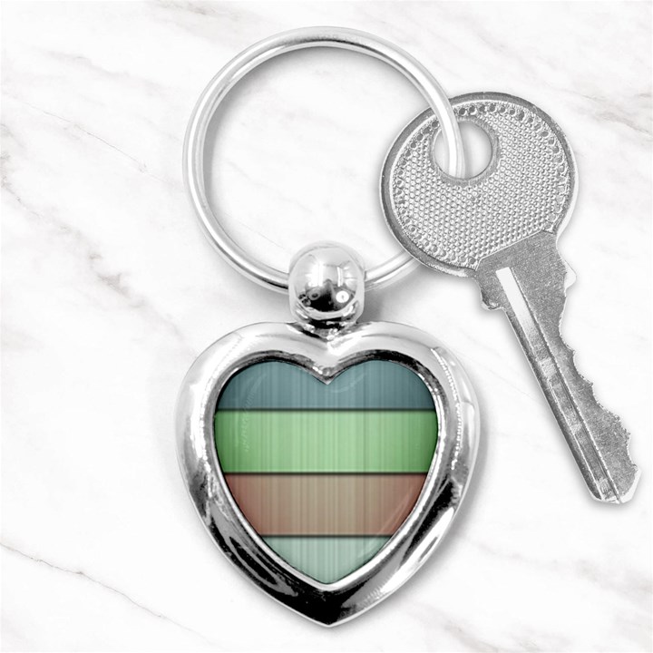 Lines Stripes Texture Colorful Key Chains (Heart) 