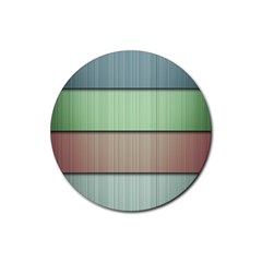 Lines Stripes Texture Colorful Rubber Coaster (round)  by Simbadda