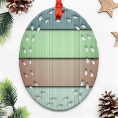 Lines Stripes Texture Colorful Oval Filigree Ornament (two Sides)