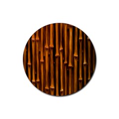 Abstract Bamboo Rubber Coaster (round)  by Simbadda