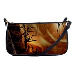 Digital Art Nature Spider Witch Spiderwebs Bricks Window Trees Fire Boiler Cliff Rock Shoulder Clutch Bags Front