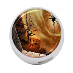 Digital Art Nature Spider Witch Spiderwebs Bricks Window Trees Fire Boiler Cliff Rock 4-port Usb Hub (one Side) by Simbadda