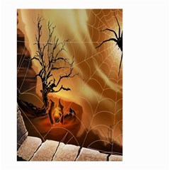 Digital Art Nature Spider Witch Spiderwebs Bricks Window Trees Fire Boiler Cliff Rock Small Garden Flag (two Sides) by Simbadda