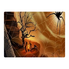 Digital Art Nature Spider Witch Spiderwebs Bricks Window Trees Fire Boiler Cliff Rock Double Sided Flano Blanket (mini)  by Simbadda