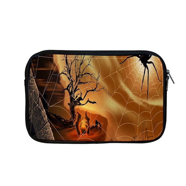 Digital Art Nature Spider Witch Spiderwebs Bricks Window Trees Fire Boiler Cliff Rock Apple MacBook Pro 13  Zipper Case