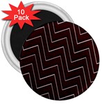 Lines Pattern Square Blocky 3  Magnets (10 pack)  Front